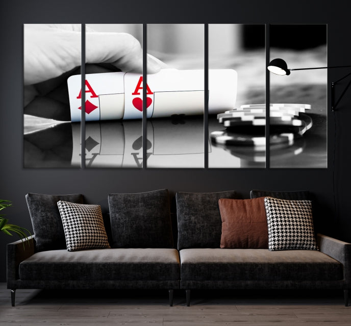 Aces Poker Art Poker Game Wall Art Canvas Print