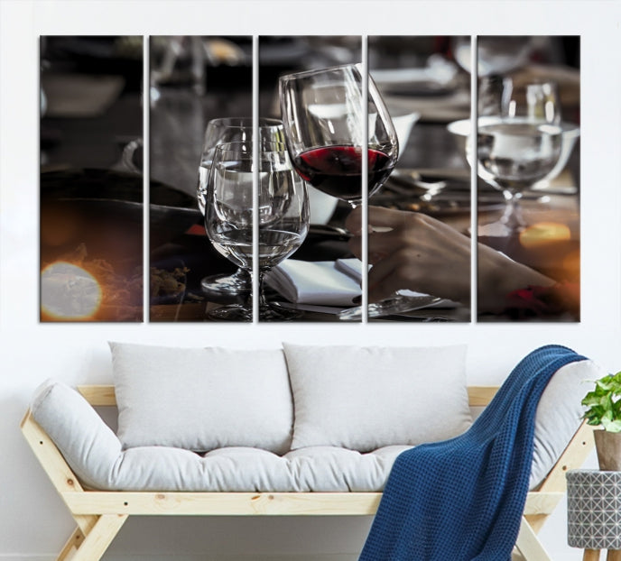 Vin rouge et verre Impression sur toile