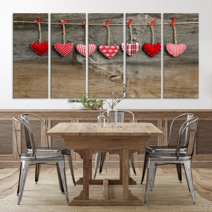 L'amour sur l'art mural en bois Impression sur toile