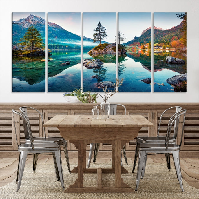 Arte de pared relajante Lago y montaña Arte de pared grande Impresión en lienzo