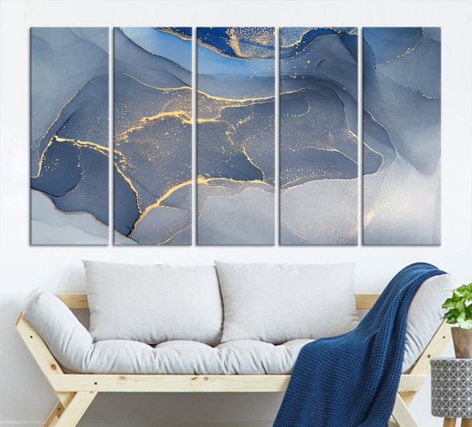 Blue Wall Art Abstract Canvas Wall Art Print