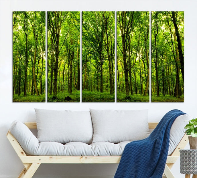 Green Forest Wall Art Canvas Print