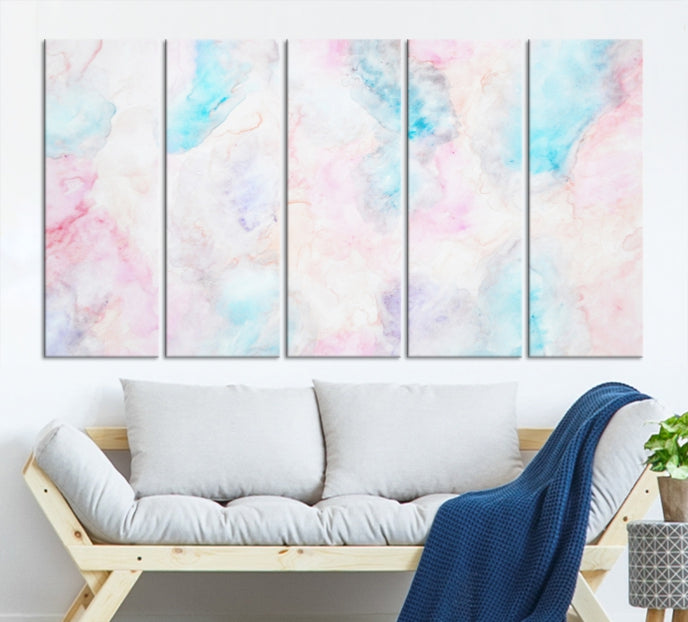 Pastel Marble Fluid Effect Wall Art Abstract Canvas Wall Art Print