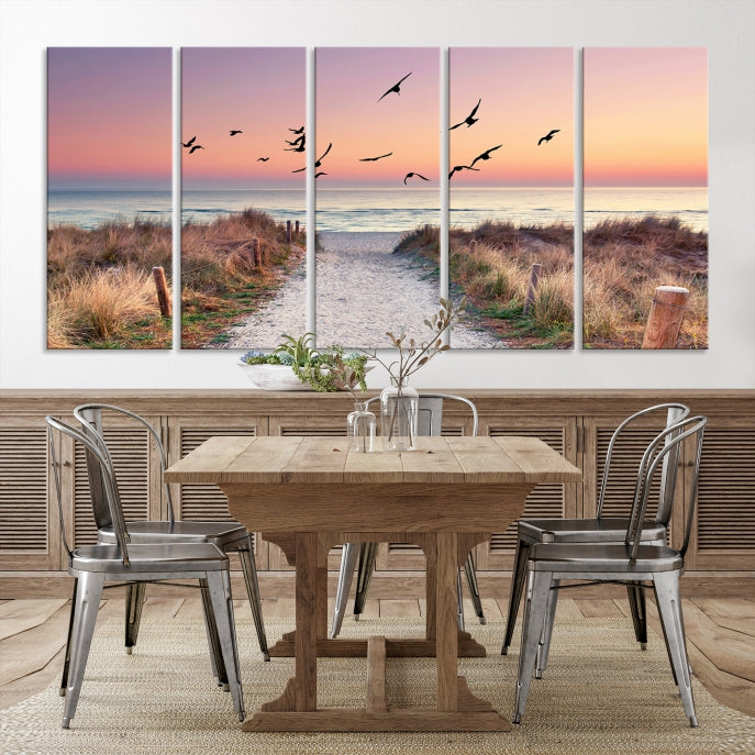 Sunset and Ocean Wall Art Canvas Print