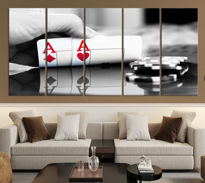 Aces Poker Art Poker Game Wall Art Canvas Print