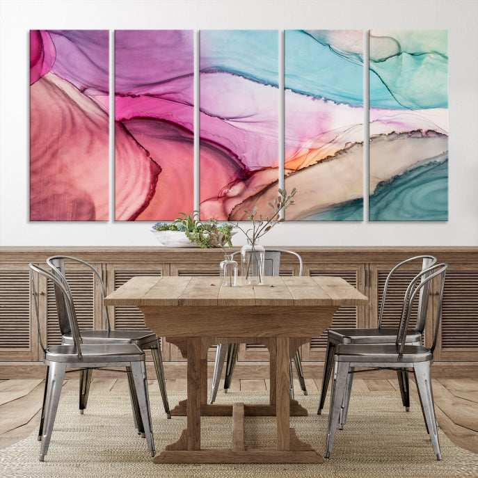 Colorful Marble Fluid Effect Wall Art Abstract Canvas Wall Art Print