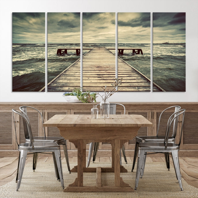 Vintage Wood Bridge Wall Art Canvas Print