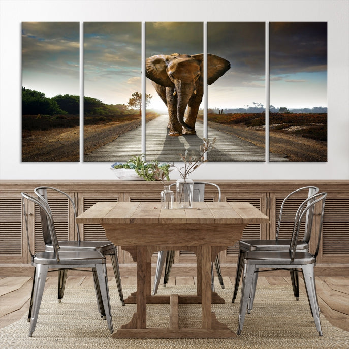 Big Wild Elephant Wall Art Canvas Print