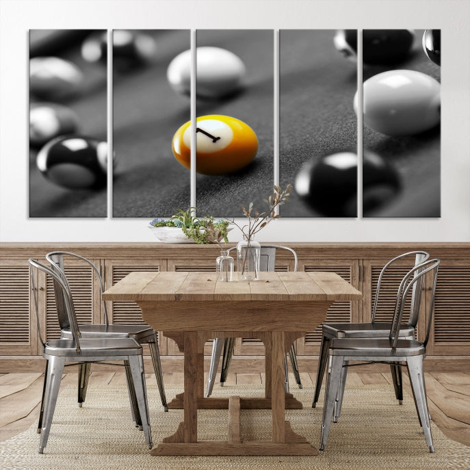 Table de billard et boules d'art mural Impression sur toile