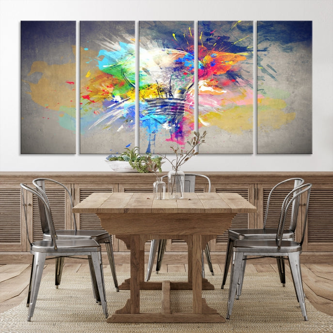 Lamp Abstract Color Wall Art Canvas Print