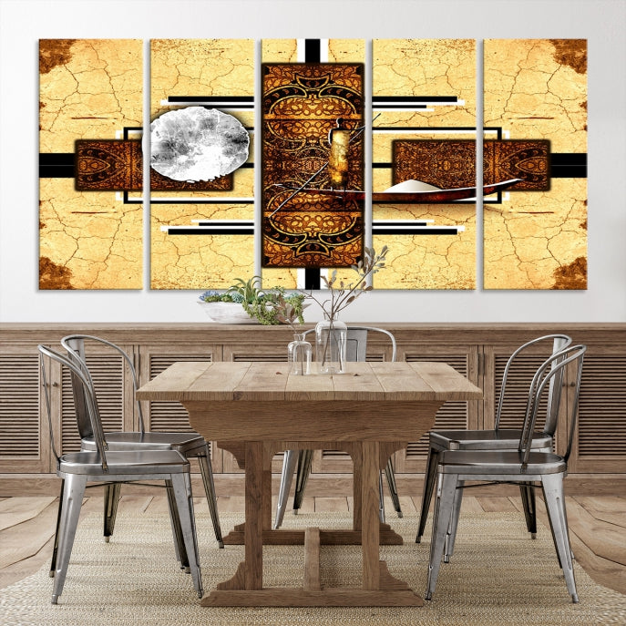 African Style Abstract Wall Art Canvas Print