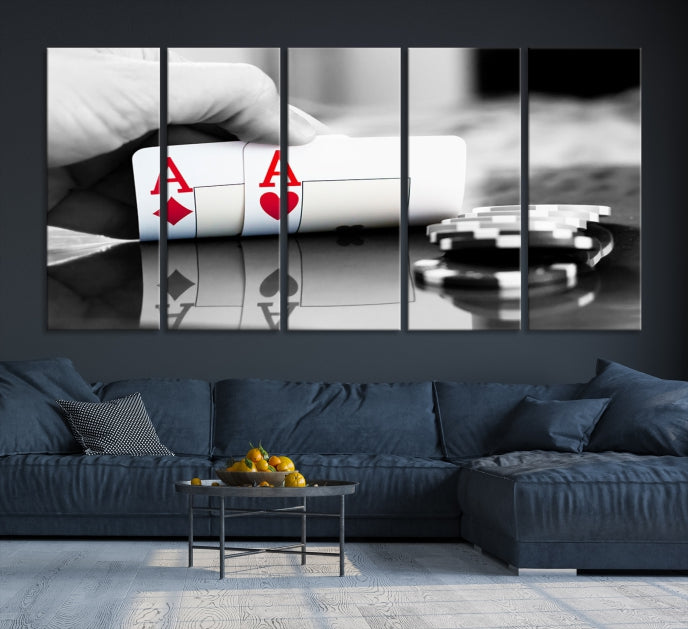 Aces Poker Art Poker Game Wall Art Canvas Print