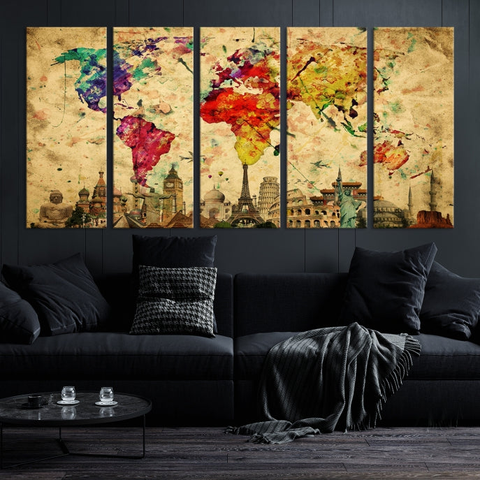 Wall Art World Map Canvas Print World Map Wall Art Canvas Print World Map Wall Art Poster Print