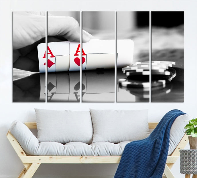 Aces Poker Art Poker Game Wall Art Canvas Print