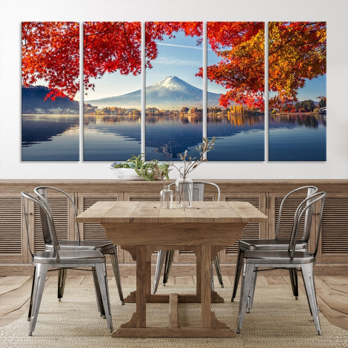 Mur de toile du Mont Fuji Art Japon Automne Paysage Mur Art Montagne Impression sur toile