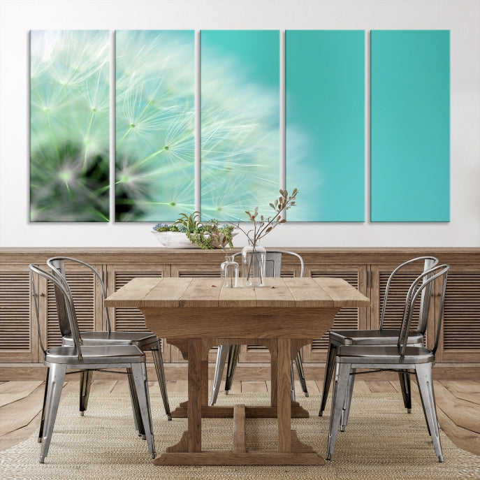 DANDELION Flower Wall Art Canvas Print, Canvas Dandelion Floral Wall Art,