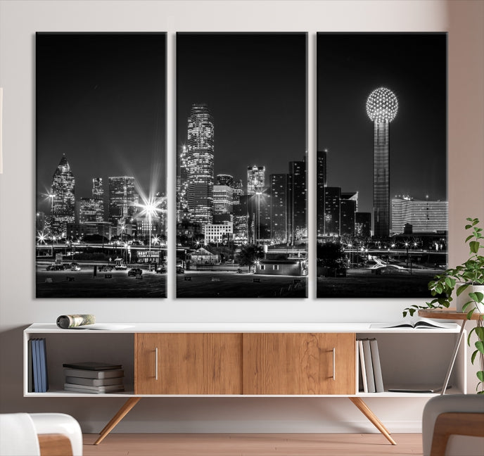 Impresión de lienzo de la ciudad de Dallas, Skyline de Dallas, Arte de la pared de Dallas, Dallas Texas, Impresión de lienzo, Lienzo de Dallas, Arte de Dallas, Impresión de lienzo de Dallas,