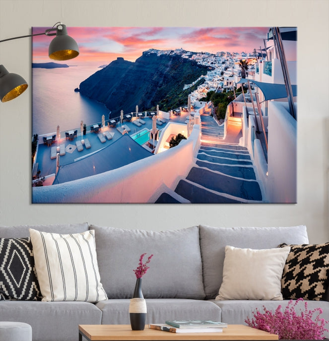 Santorini Island Wall Art Canvas Print