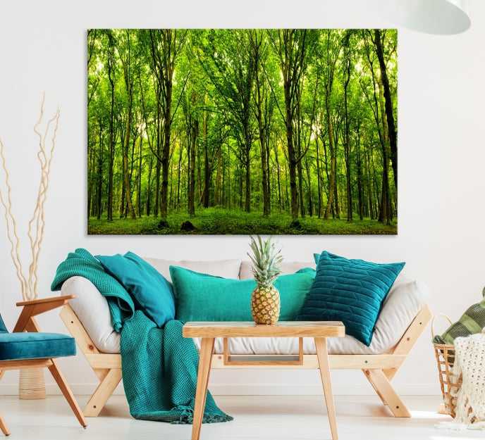 Green Forest Wall Art Canvas Print