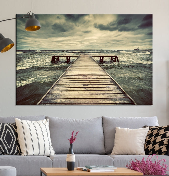 Vintage Wood Bridge Wall Art Canvas Print