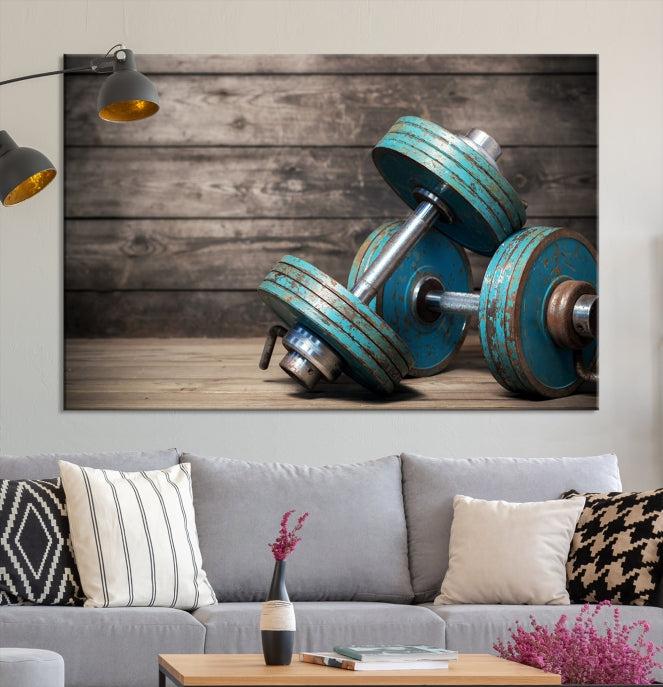 Dambell and Sport Wall Art Canvas Print