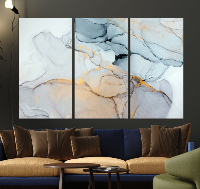 Pastel Marble Fluid Effect Wall Art Abstract Canvas Wall Art Print