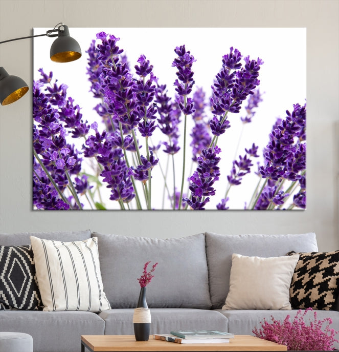 Lavender Flowers Wall Art Floral Canvas Print