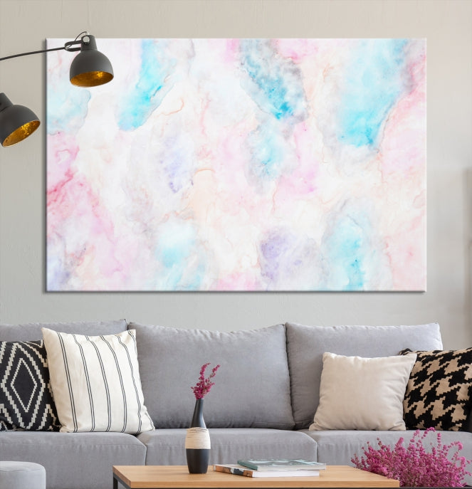 Pastel Marble Fluid Effect Wall Art Abstract Canvas Wall Art Print