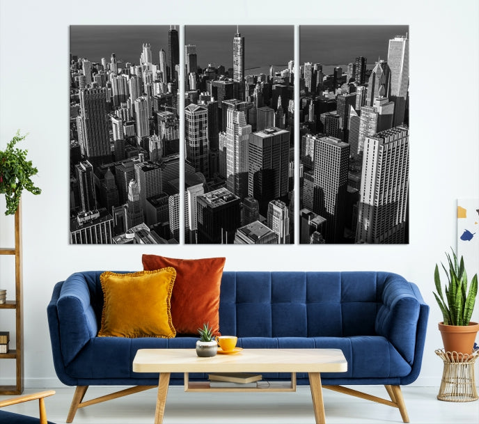 Chicago Wall Art Canvas Print Chicago City Night Canvas Print