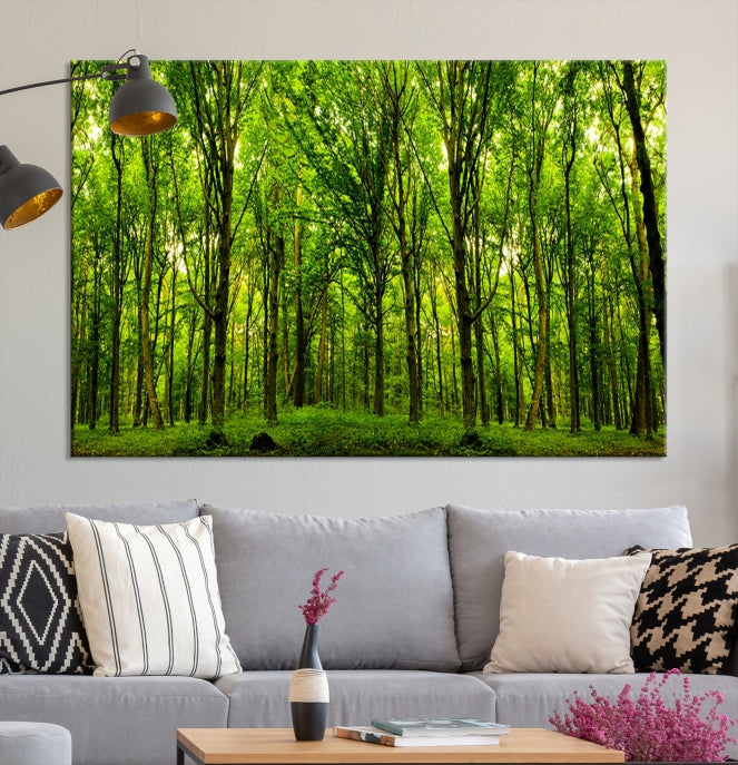 Green Forest Wall Art Canvas Print