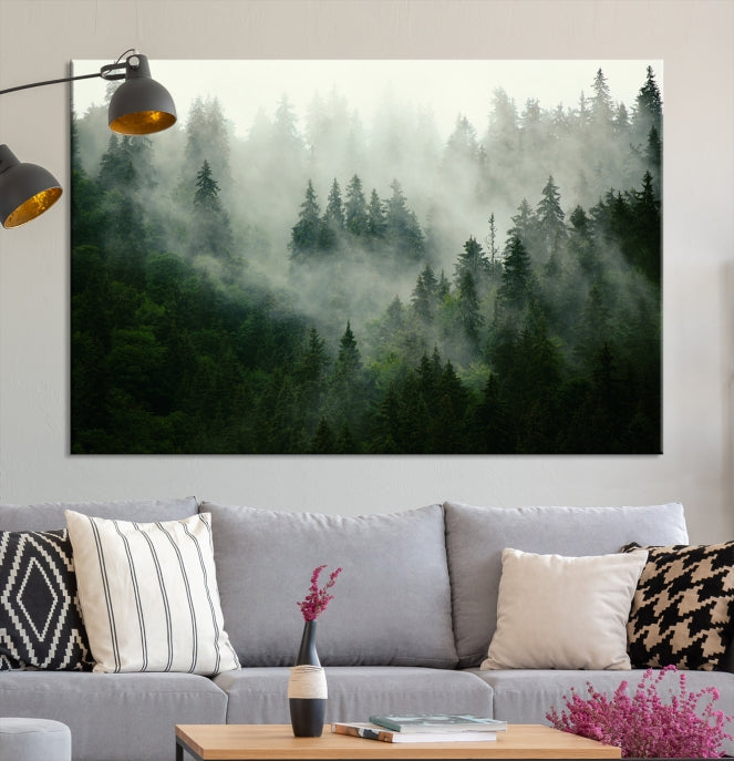 Green Forest Wall Art Canvas Print