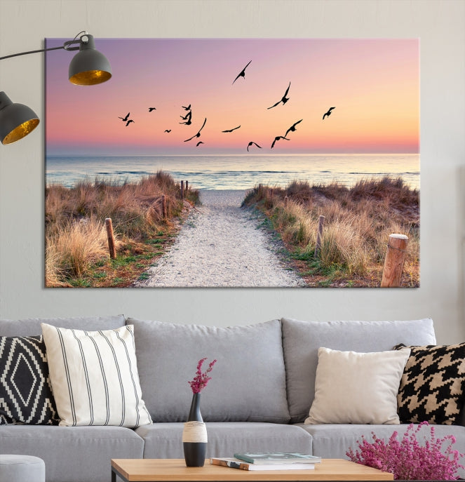 Sunset and Ocean Wall Art Canvas Print