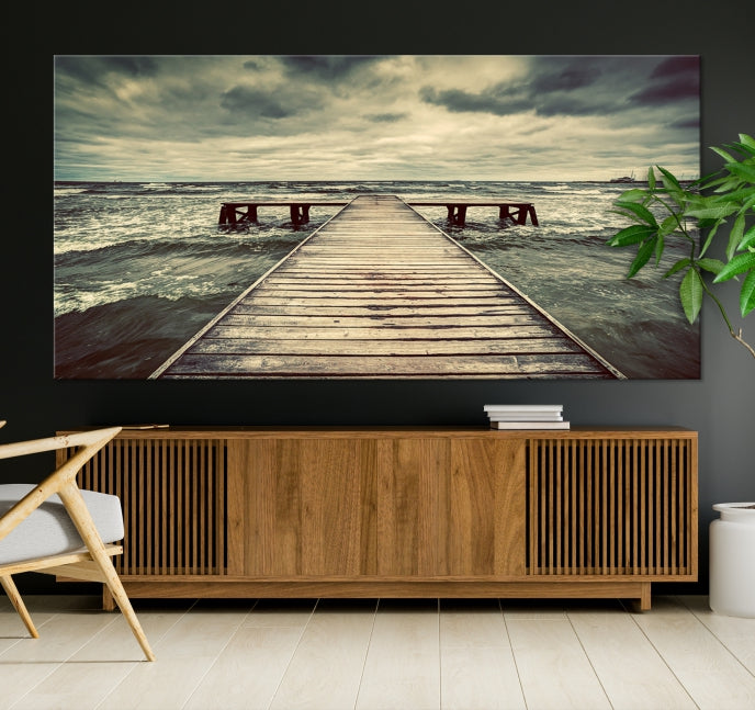 Vintage Wood Bridge Wall Art Canvas Print