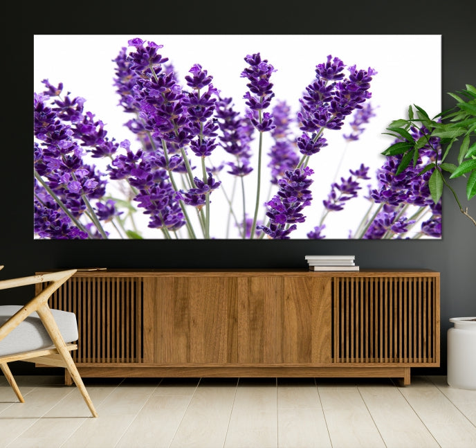 Lavender Flowers Wall Art Floral Canvas Print