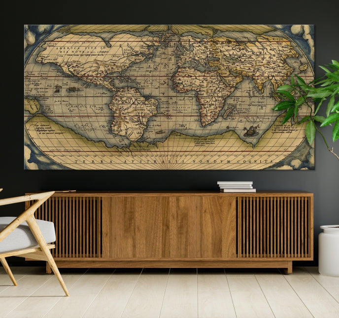 Lienzo decorativo para pared con mapa del viejo mundo, clásico, extra grande