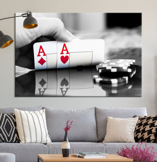 Aces Poker Art Poker Game Wall Art Canvas Print