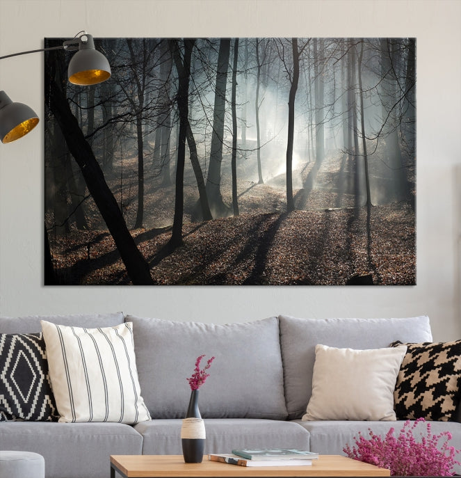 Art mural famille sombre et arbre Impression sur toile