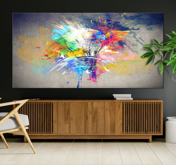 Lampe Abstraite Couleur Mur Art Impression sur toile