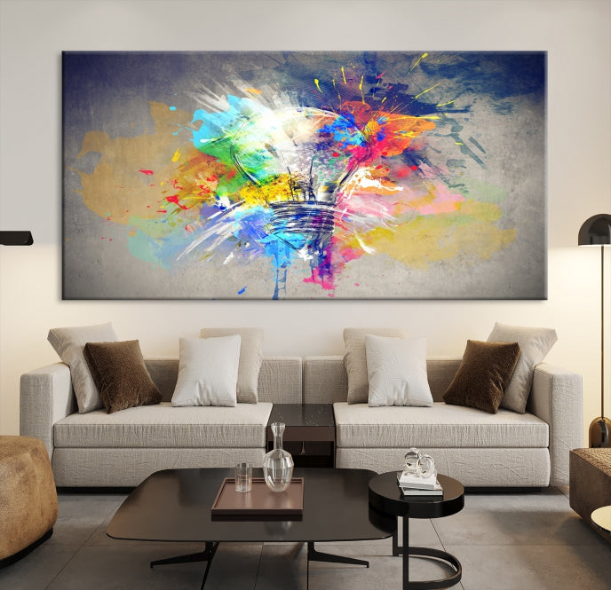 Lampe Abstraite Couleur Mur Art Impression sur toile