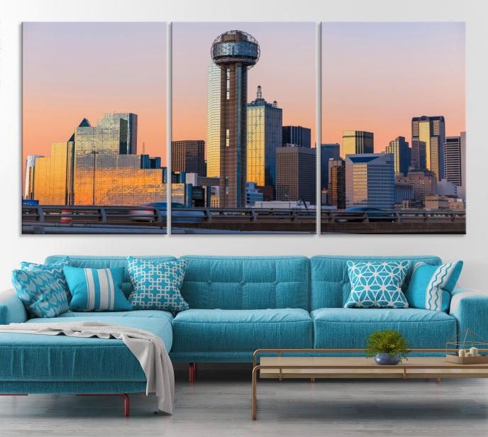 Dallas City Wall Art Canvas Print