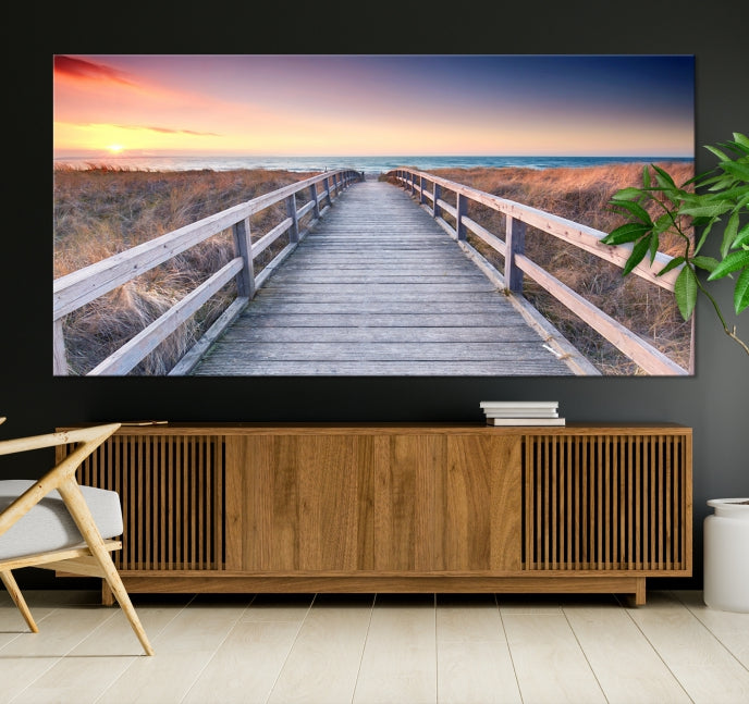 Wooden Path at Baltic Sea Wall Art Canvas Print