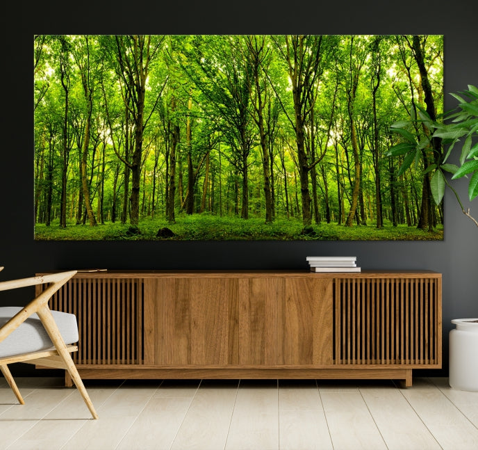 Green Forest Wall Art Canvas Print