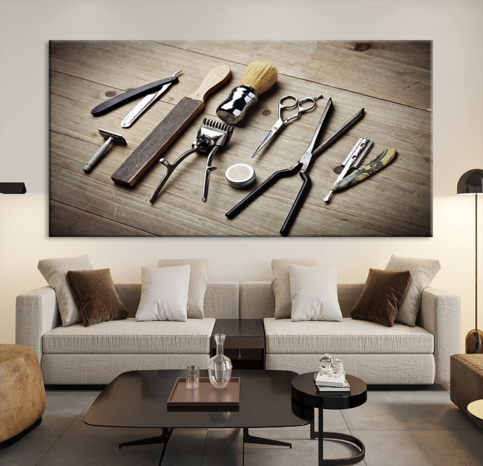 Outils de barbier standards Art mural Impression sur toile