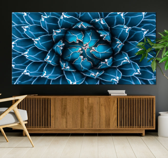 Impression sur toile avec fleur d'agave bleue, succès