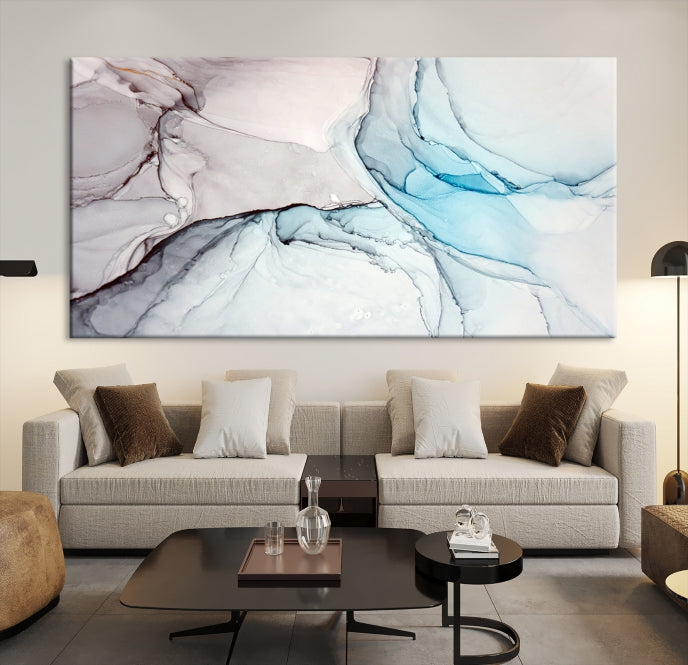 Pastel Marble Fluid Effect Wall Art Abstract Canvas Wall Art Print