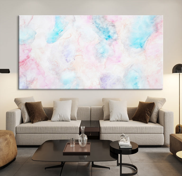 Pastel Marble Fluid Effect Wall Art Abstract Canvas Wall Art Print