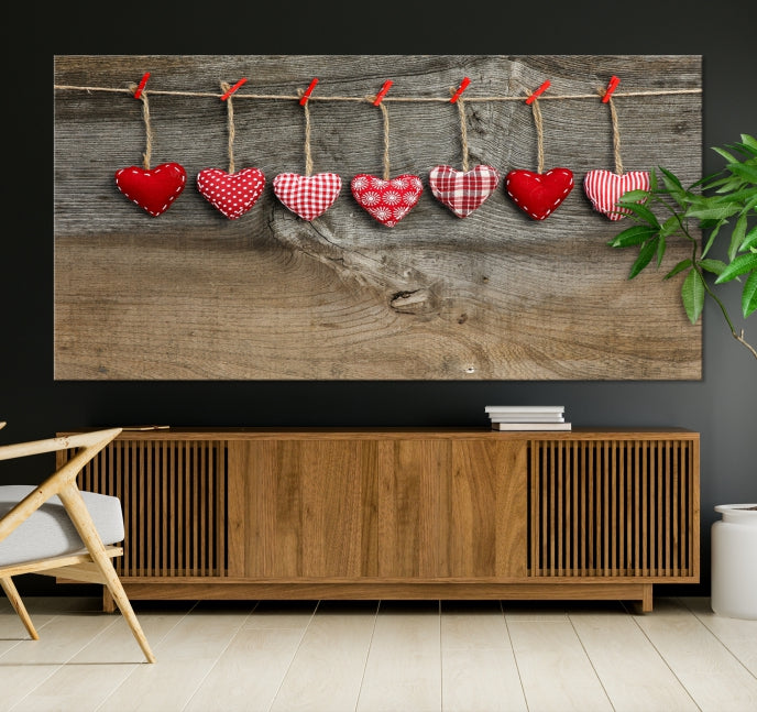 L'amour sur l'art mural en bois Impression sur toile