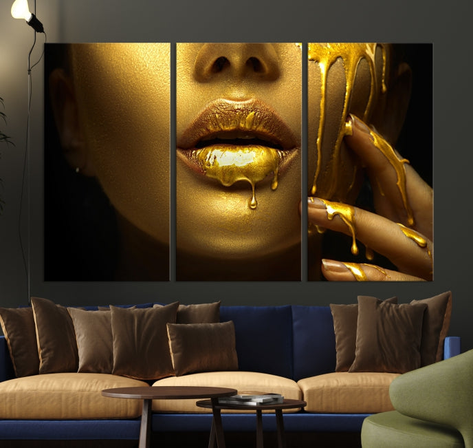 Gold and Women Wall Art Canvas Print