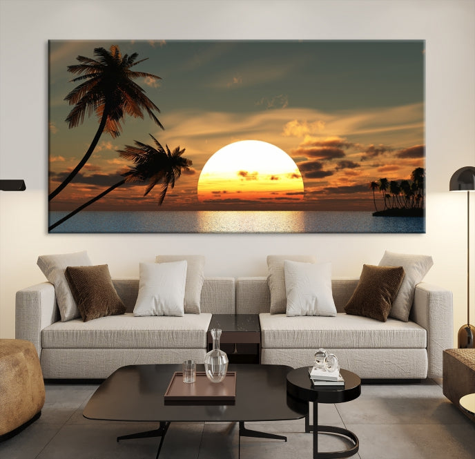 Sunset and Palms Wall Art Canvas Print