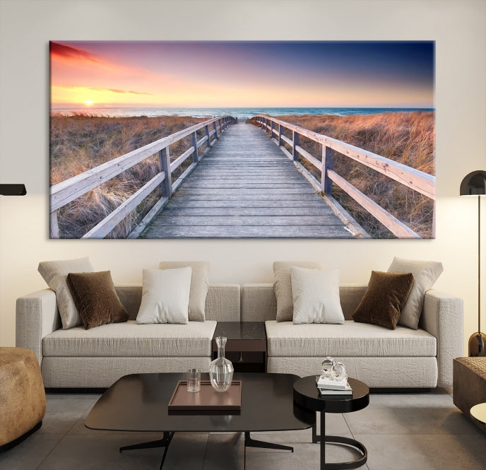 Wooden Path at Baltic Sea Wall Art Canvas Print